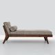 Méridienne noyer & cuir taupe MELLOW DAYBED Zeitraum sans accoudoir