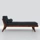 Méridienne noyer & cuir noir MELLOW DAYBED Zeitraum sans accoudoir