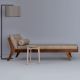 Méridienne noyer & cuir taupe MELLOW DAYBED Zeitraum sans accoudoir