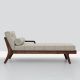 Méridienne noyer & tissu beige MELLOW DAYBED Zeitraum avec accoudoir gauche