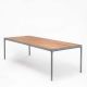 Table d'extérieur 270x90 en bambou & aluminium gris FOUR Houe