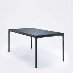 Table d'extérieur 160x90 en aluminium noir FOUR Houe