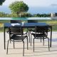 Table d'extérieur en aluminium FOUR en 160x90 avec chaises CLIPS Houe