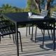Table d'extérieur noire FOUR en 160x90 avec chaises CLIPS noires Houe