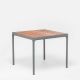 Table carrée en bambou & aluminium gris FOUR Houe