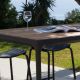 Table haute en bambou & aluminium noir FOUR Houe 