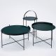 Collection de tables basses rondes EDGE Houe, coloris vert pin