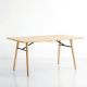 Table design rectangulaire longueur 180 cm ALLEY Woud, plateau chêne naturel, pieds chêne naturel