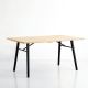 Table design rectangulaire longueur 180 cm ALLEY Woud, plateau chêne naturel, pieds chêne laqué noir
