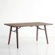 Table design rectangulaire longueur 180 cm ALLEY Woud, plateau chêne fumé huilé, pieds chêne fumé huilé