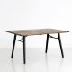 Table design rectangulaire longueur 180 cm ALLEY Woud, plateau chêne fumé huilé, pieds chêne laqué noir