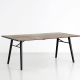 Table design rectangulaire 205 cm ALLEY Woud, plateau chêne fumé huilé, pieds chêne laqué noir