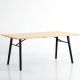 Table design rectangulaire 205 cm ALLEY Woud, plateau chêne naturel, pieds chêne laqué noir