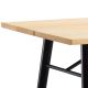 Table design rectangulaire 205 cm ALLEY Woud, plateau chêne naturel, pieds chêne laqué noir