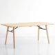 Table design rectangulaire 205 cm ALLEY Woud, plateau chêne naturel, pieds chêne naturel