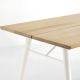 Table design rectangulaire longueur 180 cm ALLEY Woud, plateau chêne naturel, pieds chêne laqué blanc