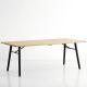 Table design rectangulaire longueur 180 cm ALLEY Woud, plateau chêne naturel, pieds chêne laqué noir
