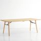 Table design rectangulaire longueur 180 cm ALLEY Woud, plateau chêne naturel, pieds chêne naturel