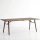 Table design rectangulaire 240 cm ALLEY Woud, plateau chêne fumé huilé, pieds chêne fumé huilé