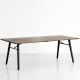 Table design rectangulaire 240 cm ALLEY Woud, plateau chêne fumé huilé, pieds chêne laqué noir