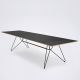 Table design 242 cm en métal, plateau linoléum SKETCH Houe, avec 2 rallonges de 50 cm