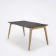 Table design 168 x 95 pieds chêne massif & plateau linoléum GATE Houe