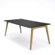Table design 208 x 95 pieds chêne massif & plateau linoléum GATE Houe