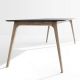 Table design 208 x 95 pieds chêne massif & plateau linoléum GATE Houe