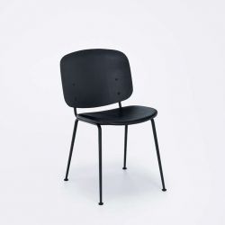 Chaise design bois & cuir rembourrée GRAPP Houe