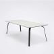 Table rectangulaire 242 x 95 cm FLOAT Houe en métal noir & mélaminé blanc 