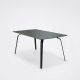 Table rectangulaire 168 x 95 cm FLOAT Houe en métal noir & linoléum vert foncé