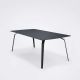 Table rectangulaire 208 x 95 cm FLOAT Houe en métal noir & linoléum bleu fumée