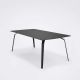 Table rectangulaire 208 x 95 cm FLOAT Houe en métal noir & linoléum noir