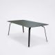 Table rectangulaire 208 x 95 cm FLOAT Houe en métal noir & linoléum vert foncé