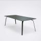 Table rectangulaire 242 x 95 cm FLOAT Houe en métal noir & linoléum vert foncé