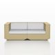 Canapé de jardin modulable 2 places VELA Vondom, coloris beige, coussins blancs