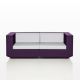 Canapé de jardin modulable 2 places VELA Vondom, coloris violet, coussins blancs