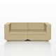 Canapé de jardin modulable 2 places VELA Vondom, coloris beige, coussins coordonnés