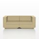 Canapé de jardin modulable 2 places VELA Vondom, coloris beige, coussins coordonnés