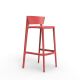 Chaise de bar rouge AFRICA Vondom, hauteur d'assise 75 cm