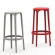 Tabourets de bar BROOKLYN Vondom, écru et rouge