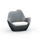 Fauteuil de jardin acier SABINAS Vondom, coussin d'assise blanc