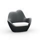 Fauteuil de jardin anthracite SABINAS Vondom, coussin d'assise blanc