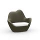 Fauteuil de jardin kaki SABINAS Vondom, coussin d'assise blanc