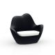 Fauteuil de jardin noir SABINAS Vondom, coussin d'assise blanc