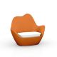 Fauteuil de jardin orange SABINAS Vondom, coussin d'assise blanc