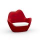 Fauteuil de jardin rouge SABINAS Vondom, coussin d'assise blanc