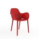 Chaise d'extérieur rouge SABINAS à accoudoirs Vondom