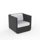 Fauteuil de jardin anthracite ULM Vondom, coussins blancs