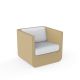 Fauteuil de jardin beige ULM Vondom, coussins blancs